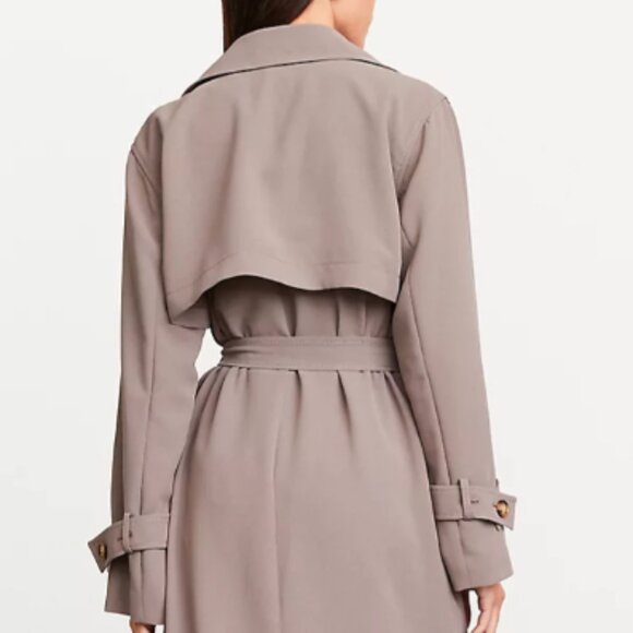 LOFT Versa Crepe Drape Oversized Trench Coat - Picture 2 of 3